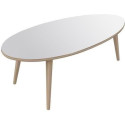 Occasion -NARVIK Table basse ovale style scandinave blanc brillant