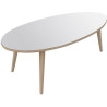 Occasion -NARVIK Table basse ovale style scandinave blanc brillant